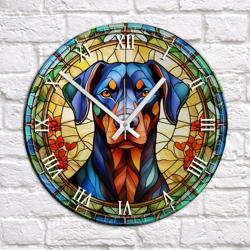 Doberman Suncatcher Effect Clock